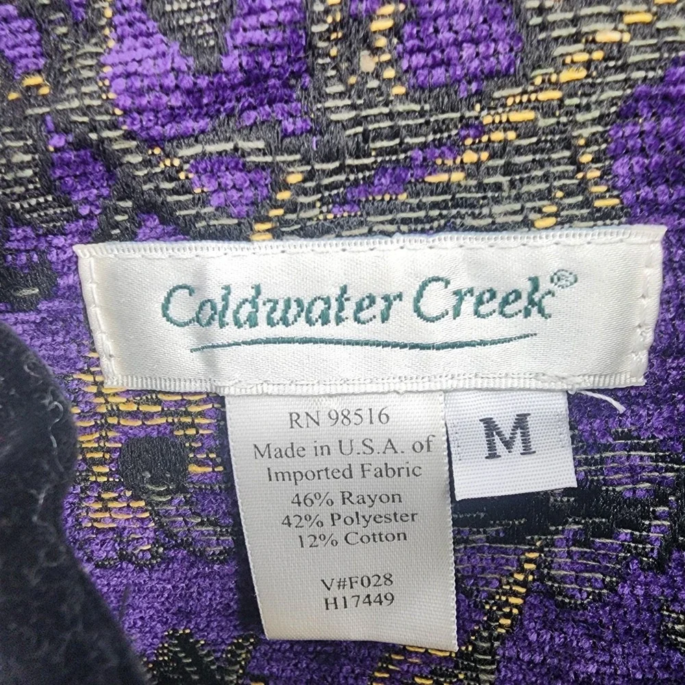 Vintage Coldwater Creek Jacket Gothic Romance‎ Purple Witchy Equestrian Medium
